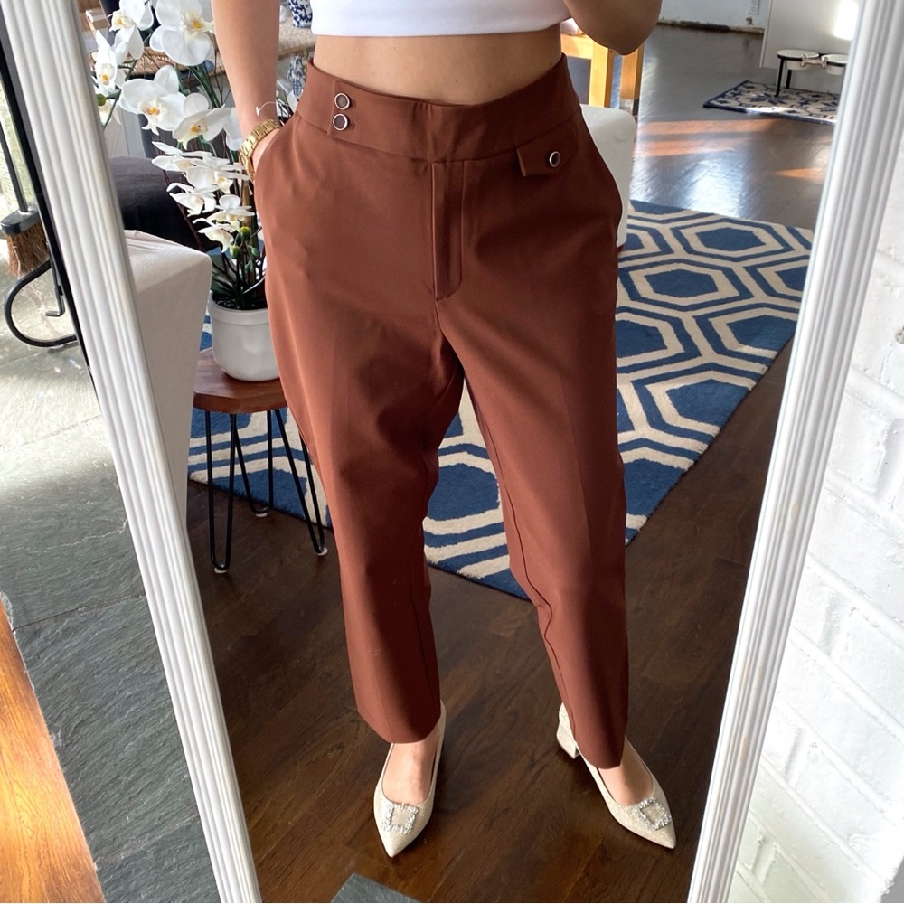 RACHEL ZOE Chocolate Brown High-Rise Trousers!